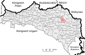 Округ Перемышляны на карте