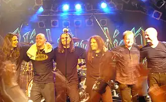 Blind Guardian в Мальмё, Швеция, 2006 г. Слева направо: Ольбрих, Эмке, Кюрш, Зипен, Шурен, Хольцварт