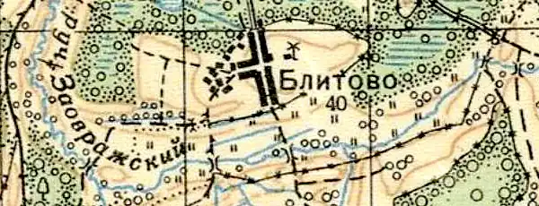 План деревни Блитово. 1941 год