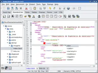 Скриншот программы Bluefish