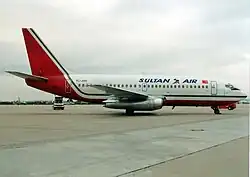 Самолёт Boeing 737-200 (TC-JUU) в аэропорту Штутгарта в октябре 1991 года