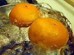 A slice of vanilla clementine cake