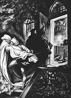 Фауст покидает свою мастерскую. Иллюстрация к опере «Фауст»