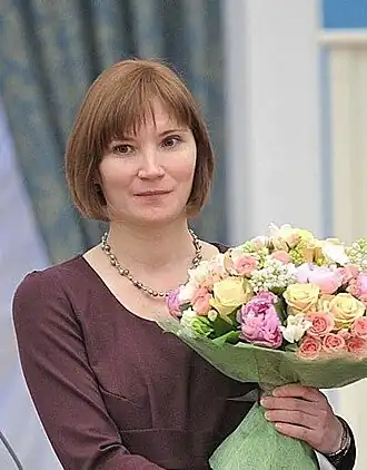 Н. А. Бокач на церемонии присуждения премии Президента РФ за 2012 год