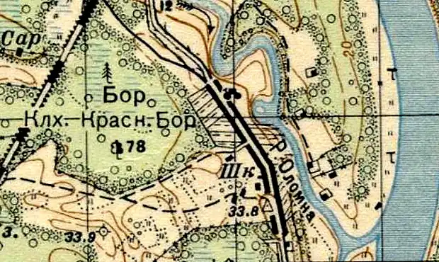 План деревни Бор. 1937 год