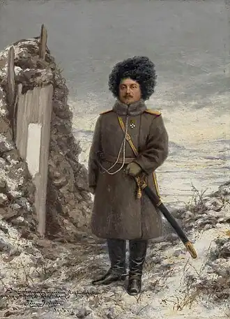 Портрет Б. В. Каховского работы П. Ф. Яковлева, из собрания Государственного Эрмитажа. 1908 год. Холст, масло. 49 × 35,5 см. Инв. № ЭРЖ-255