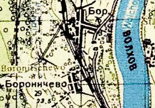 План деревни Бороничево. 1941 год