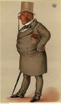 Эвелин Боскауэн, 6-й виконт Фалмут, на карикатуре Лесли Уорда.