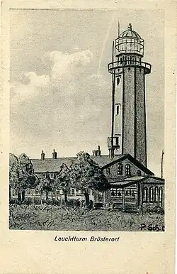 Световой маяк Брюстерорт. Открытка начала XX века.Из коллекции Klaus Hülse