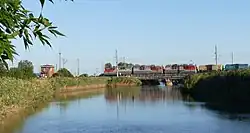 железнодорожный мост через реку Ангелинский ерик в станице Старонижестеблиевской