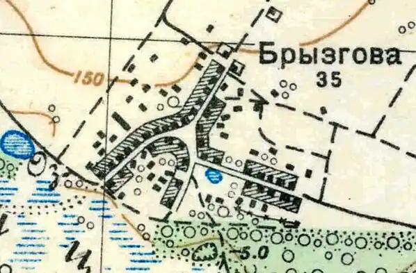 План деревни Русское Брызгово. 1938 год