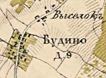 План деревни Будино. 1885 год