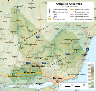 Община Аксаково на карте