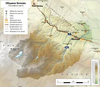 Община Белово на карте