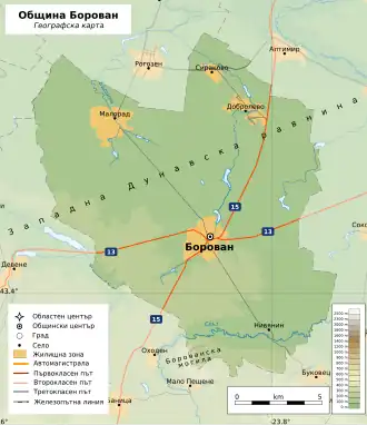 Община Борован на карте