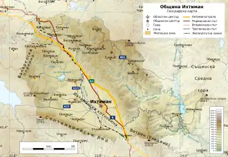 Община Ихтиман на карте