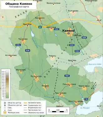 Община Камено на карте