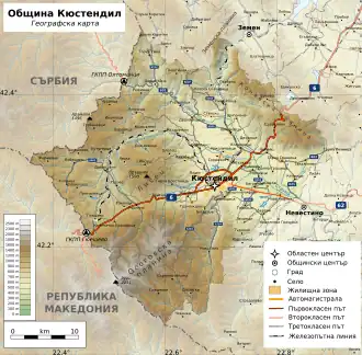 Община Кюстендил на карте