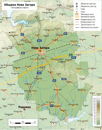 Община Нова-Загора на карте