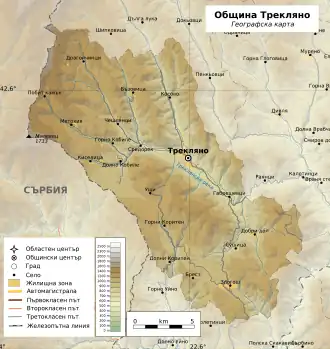 Община Трекляно на карте