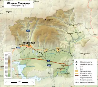 Община Твырдица на карте