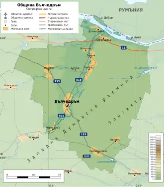 Община Вылчедрым на карте