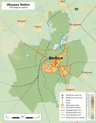 Община Ямбол на карте