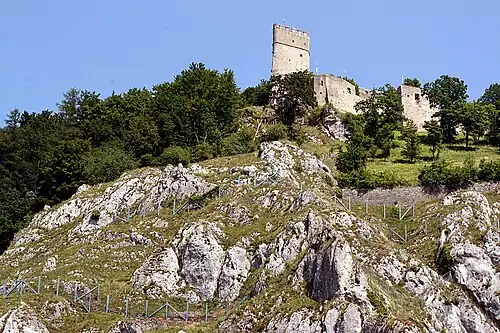 Вид замка снизу