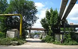 Переход трубопроводов безбалочный через автодорогу для проезда автотранспорта