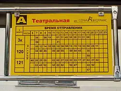 Расписание на остановке «Театральная», 2008 год