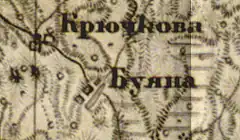 Деревня Буяны на карте 1863 года