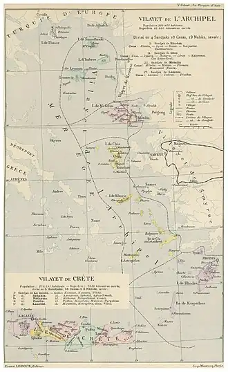 Вилайет Архипелага и Вилайет Крита в 1890 году