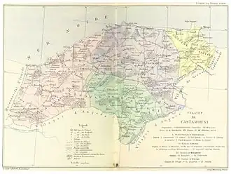 Вилайет Кастамону на карте