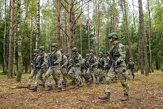 Юнкеры батальона «Йонас Жямайтис» на учениях.