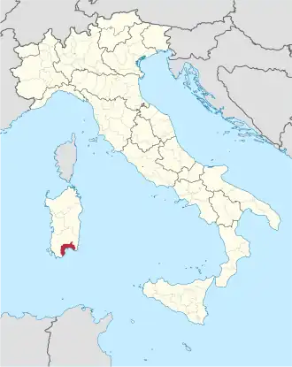 Метрополитенский город на карте Италии