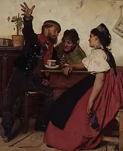 Рассказы резервиста. 1875. Дерево, масло. Музей изящных искусств, Гент