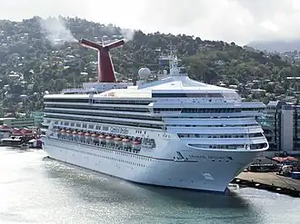 Carnival Destiny у причала в Сент-Люсии  • Carnival Destiny (1996—2013)