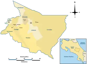 Картаго на карте