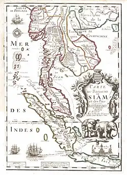 Французская карта Сиама 1686 года