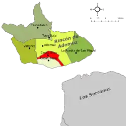 Расположение муниципалитета Касас-Альтас на карте провинции