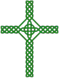Квазикельтский крест, состоящий из большого симметричного узла с вплетённым кругом в центре