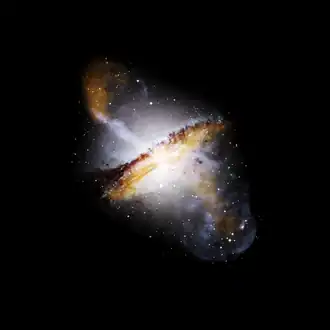 Цветное изображение галактики, состоящее из объединённых фото