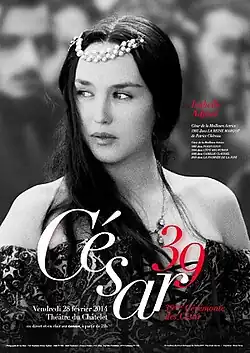 Плакат 39-й церемонии с изображением актрисы Изабель Аджани