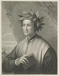 Портрет Данте Алигьери. Офорт, резец