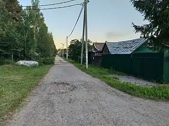 Лесная улица. Вид к югу от дороги к станции.