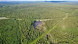 Вид с высоты в месте пересечения с автодорогой 65К-5302000