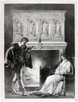 Г. Энгельман. Камин в комнате Гюйме д'Асси. Литография по оригиналу А.-Э. Фрагонара