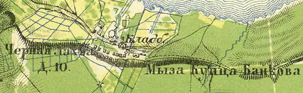 Деревня Чёрная Лахта на карте 1860 года