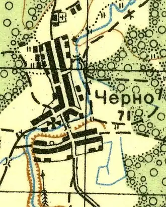 Деревня Черно на карте 1937 года