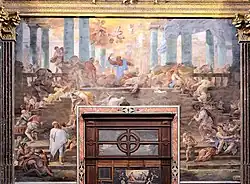 Изгнание торгующих из храма. Фреска. Церковь Деи Джироломини, Неаполь